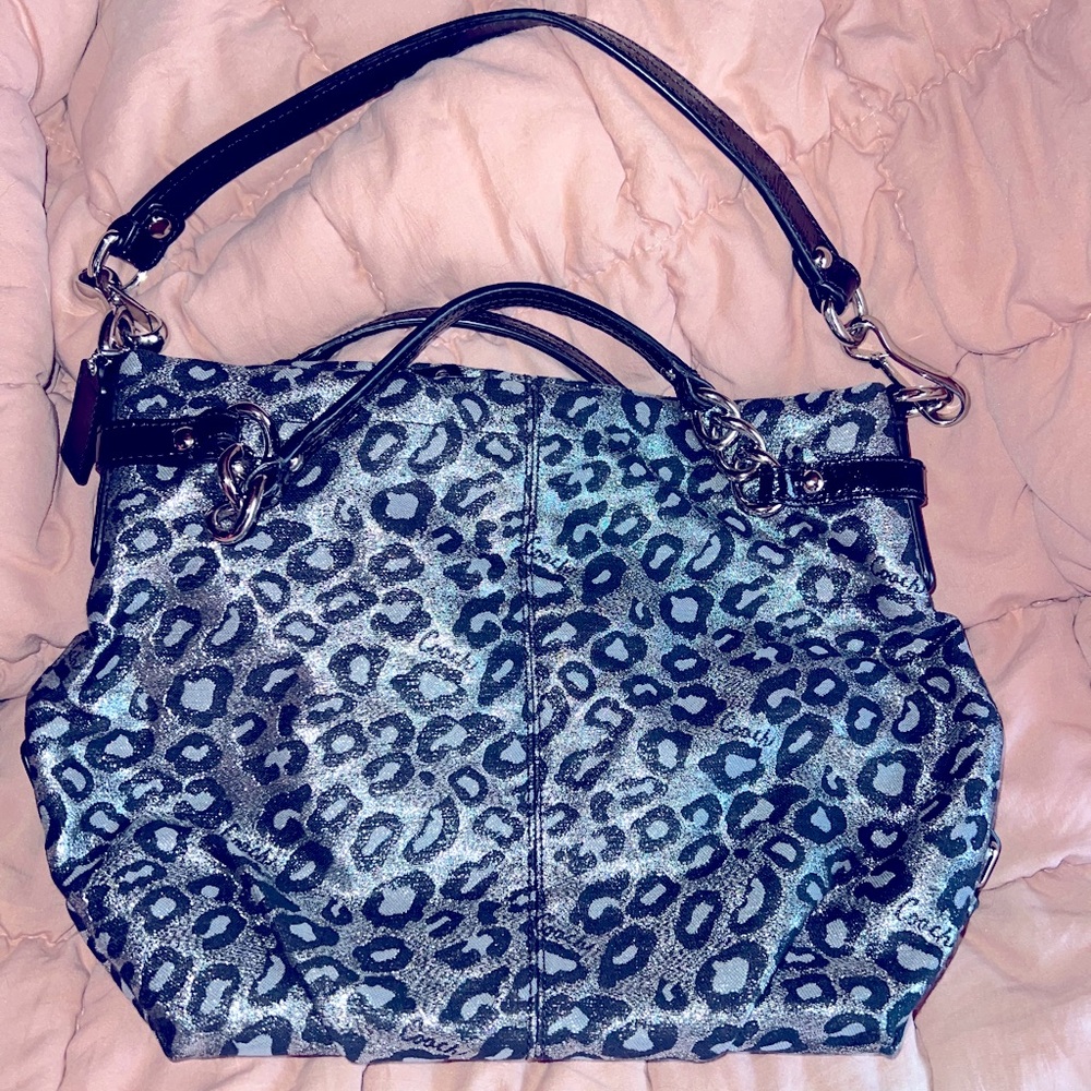 Coach Poppy Leopard Print Shoulder Bag